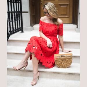 Chicwish Red Lace Dress M Halloween Costume Vamp Devil Queen of Hearts Holiday